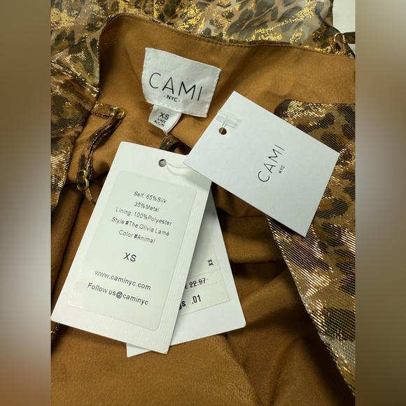 Cami nyc the Olivia lamé in metallic animal print size xs - Picture 3 of 4